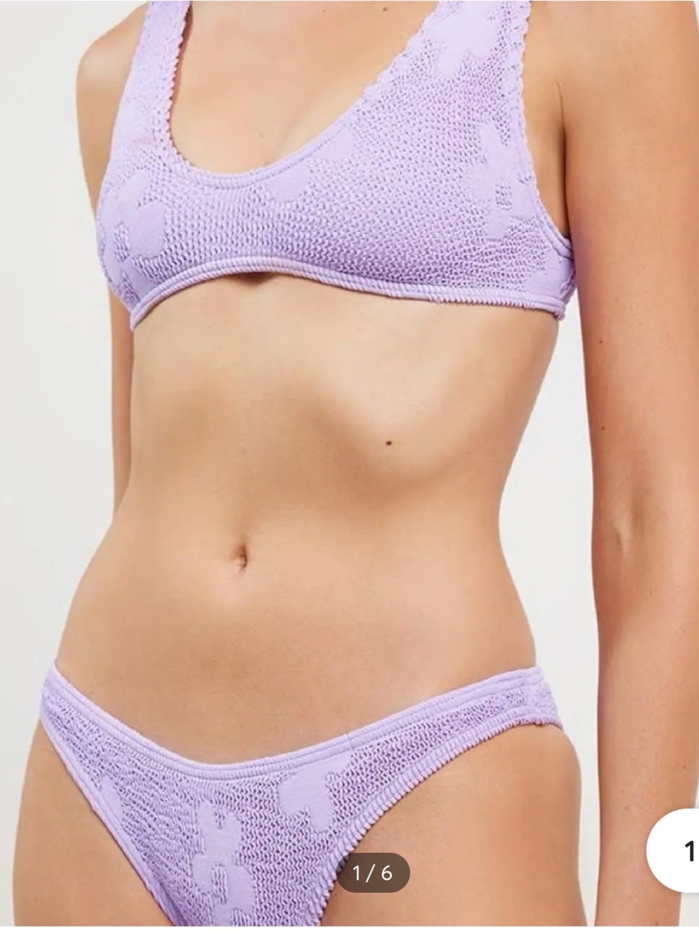 NEW W tags Bond-eye Lavender Floral Knit Bikini Set - Picture 4 of 7